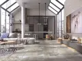 Nowoczesne wnętrze z betonową podłogą. Ta podłoga to właśnie terakota, co to za materiał? Wygląda świetnie!