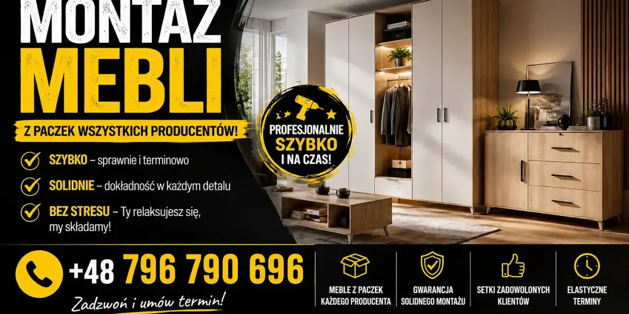 Profesjonalny montaż mebli w paczkach. Szybko, solidnie i na czas. Zadzwoń i umów termin na montaż mebli w paczkach, cena atrakcyjna!
