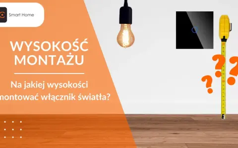 Pytanie o prawidłową wysokość montażu włącznika światła. Miarka i znaki zapytania sugerują, że szukamy odpowiedzi.