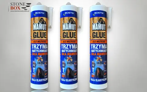 Szukasz, jaki klej do kamienia naturalnego na zewnątrz? Trzy tubki kleju Bostik Mamut Glue, który klei natychmiast z siłą mamuta, idealny do zastosowań zewnętrznych.