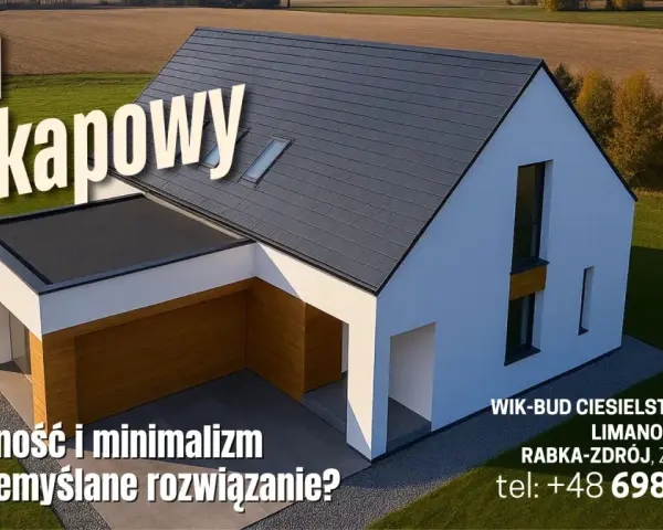 Nowoczesny dom z dachem bezokapowym, idealny dla ceniących minimalizm. WIK-BUD CIESIELSTWO.