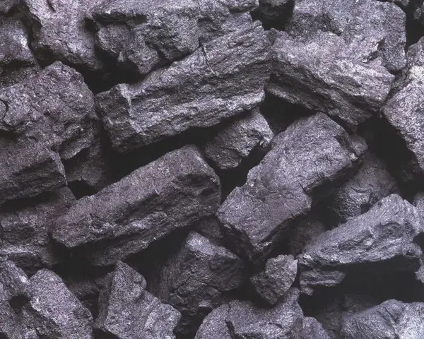 Stos węgla koksowego, gotowy do rozpalenia w piecu.
