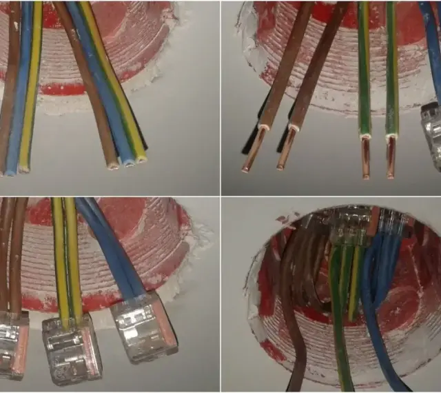 Instalacja elektryczna: jaki kabel do gniazdek? Widać przygotowane do podłączenia przewody w puszkach instalacyjnych.