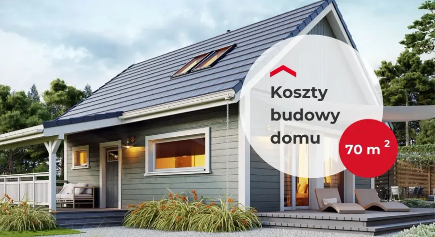 Nowoczesny dom 70 m², który można zbudować bez pozwolenia, z tarasem i wygodnymi leżakami.